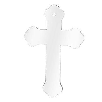 Traceease Cruz 7,6 cm com Furo, Pingentes Transparentes de Acrílico em Branco para Chaveiro, Artesanato DIY, Pacote 25, Espessura 3 mm - OL Transparente