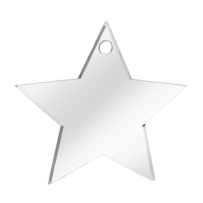Traceease Pingentes Vazios de Acrílico Transparente em Forma de Estrela 5 cm com Furo para Chaveiro e Artesanato, 3 mm, Pacote com 25 - FG Transparente