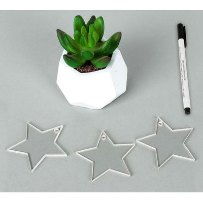 Traceease Pingentes Vazios de Acrílico Transparente em Forma de Estrela 5 cm com Furo para Chaveiro e Artesanato, 3 mm, Pacote com 25 - FG Transparente