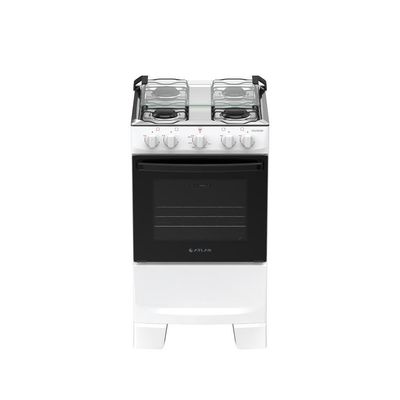 Fogão 4 Bocas Atlas Coliseum Plus Mesa De Inox A Gás Manual Branco