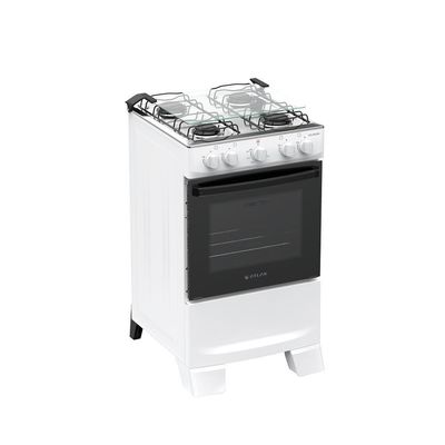 Fogão 4 Bocas Atlas Coliseum Plus Mesa De Inox A Gás Manual Branco