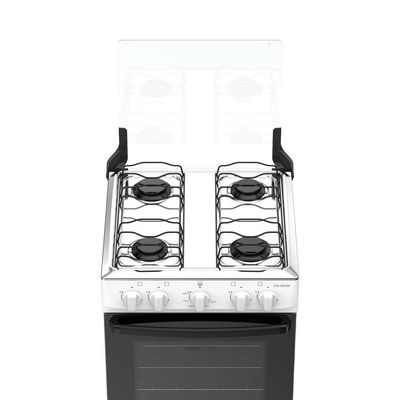 Fogão 4 Bocas Atlas Coliseum Plus Mesa De Inox A Gás Manual Branco