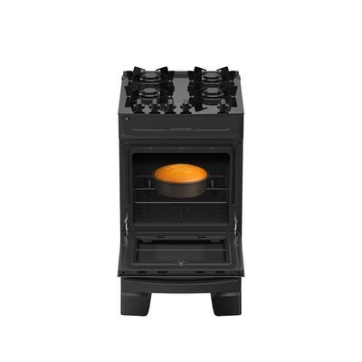 Fogão 4 Bocas Atlas Mônaco Top Glass Mesa De Vidro Preto Bivolt