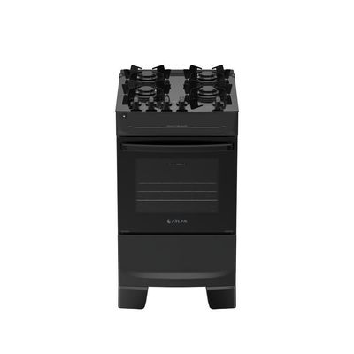 Fogão 4 Bocas Atlas Mônaco Top Glass Mesa De Vidro Preto Bivolt