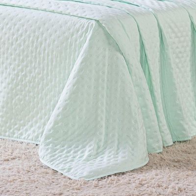 Kit Cobre Leito Colcha Queen Sublime Dupla Face Com Fronhas 03 Peças - Percal 300 Fios Toque De Pluma Cor Verde Menta