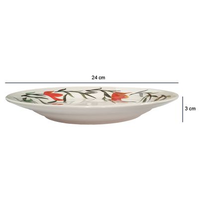 Prato Raso de Cerâmica Donna Lírios 24cm 6 Unidades - Biona 5410
