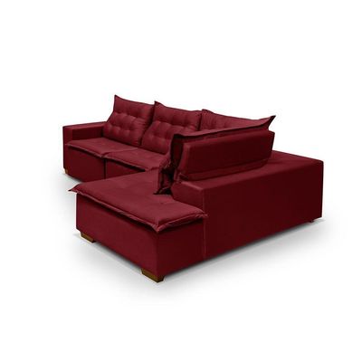 Sofá De Canto 5 Lugares 270cm Retrátil E Reclinável Vermelho
