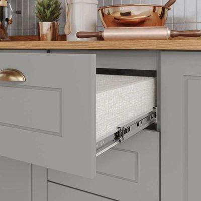 Balcão De Cozinha Com Tampo Henn Americana 120cm 2 Portas Cinza / Nature
