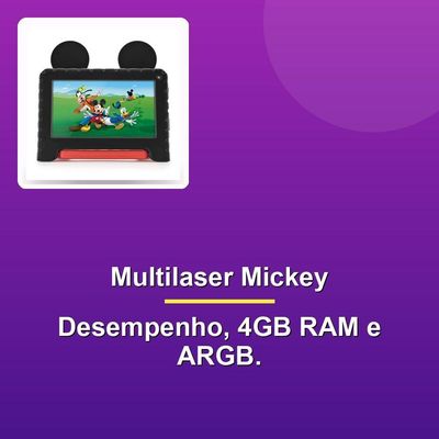 Tablet Multilaser Mickey Nb413 4gb 64gb Quad Core 7 Case