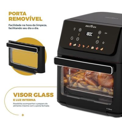 Air Fryer Oven Britânia 11L 8 Funções 1800W BAF11A 110V
