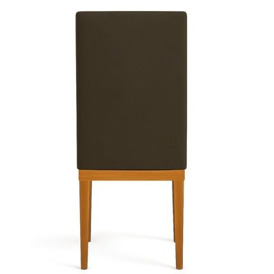 Kit 4 Cadeiras De Jantar Brisa Suede Marrom Base De Madeira - Pallazio