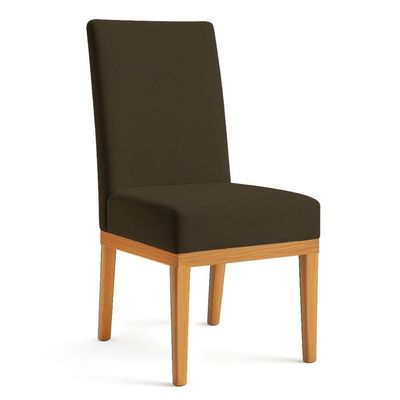 Kit 4 Cadeiras De Jantar Brisa Suede Marrom Base De Madeira - Pallazio
