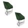 Kit 2 Poltronas Luxo Alana Suede Verde Base Ferro Preto - Pallazio
