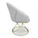 Kit 4 Poltronas Luxo Alana Bouclê Cinza Base Luxo Dourado - Pallazio
