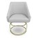 Kit 4 Poltronas Luxo Alana Bouclê Cinza Base Luxo Dourado - Pallazio