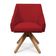 Kit 6 Poltronas Giratórias Alana Suede Base De Madeira - Pallazio Cor Vermelho