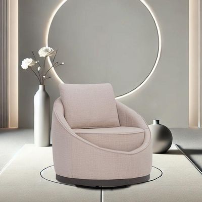 Poltrona Decorativa Base Titânio Giratória Pietra Velusoft Bege - Nexta Casa