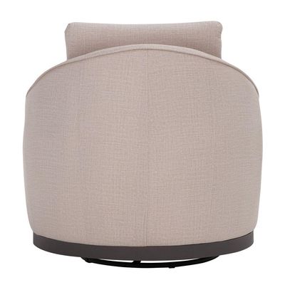 Poltrona Decorativa Base Titânio Giratória Pietra Velusoft Bege - Nexta Casa