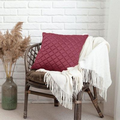 Almofada Tressê 40x40cm Veludo Marsala - Nexta Casa