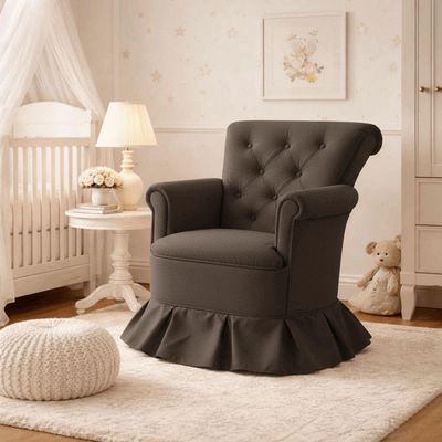 Poltrona Amamentação Quarto Bebê Confortável Descanso Sala Leitura Suede Marrom