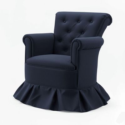 Poltrona Amamentação Quarto Bebê Confortável Descanso Sala Leitura Suede Azul