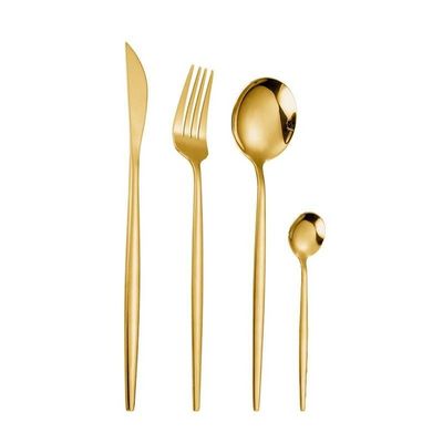 Faqueiro com 24 Peças Talheres Aço Inox Dourado Linha Luxo