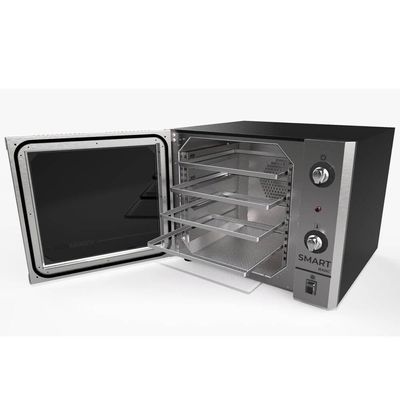 Forno Convector Venâncio Smart Basic 4 Esteiras Com Corpo Preto E Painel Inox 127v Fcsb4eprin
