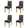 Kit 4 Cadeiras De Jantar Estofadas Madeira Maciça Multimóveis Cr15021 Madeirado-Preto