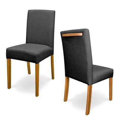 Kit 4 Cadeiras De Jantar Estofadas Madeira Maciça Multimóveis Cr15021 Madeirado-Preto