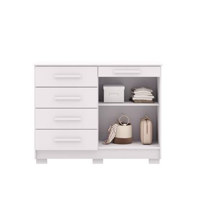 Cômoda 5 Gavetas Com Sapateira 2 Portas Branco