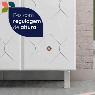 Paneleiro Armário De Cozinha Aço 80cm Com 4 Portas Multimóveis Cr20529 Branco