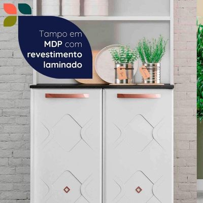 Paneleiro Armário De Cozinha Aço 80cm Com 4 Portas Multimóveis Cr20529 Branco