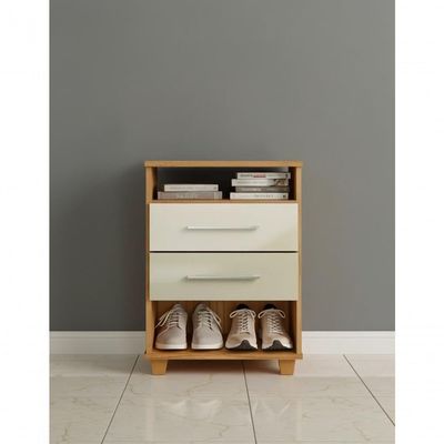 Mini Cômoda Com Gavetas E 2 Nichos Multiuso Cedro Areia