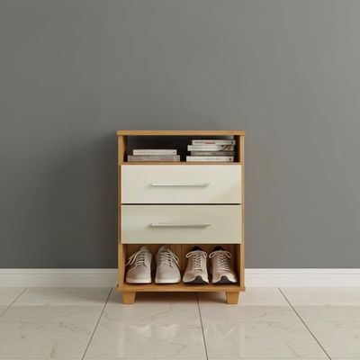 Mini Cômoda Com Gavetas E 2 Nichos Multiuso Cedro Areia