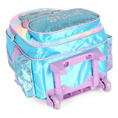 Mochila Escolar Infantil Stitch Costas + Rodinhas Luxcel