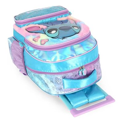 Mochila Escolar Infantil Stitch Costas + Rodinhas Luxcel