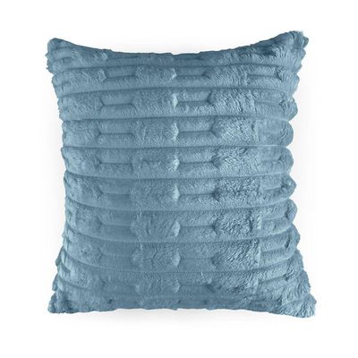 Kit 2 Capas De Almofada Polar Manta Ultrasoft Com Ziper Decorativa Sofá Sala Quarto Azul Turmalina - 100% Poliéster