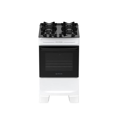 Fogão 4 Bocas Atlas Mônaco Top Glass Mesa De Vidro Branco Bivolt