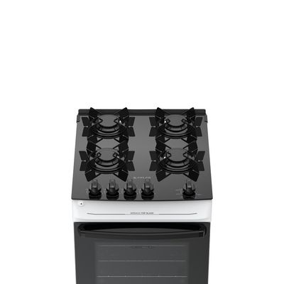 Fogão 4 Bocas Atlas Mônaco Top Glass Mesa De Vidro Branco Bivolt