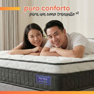 Cama Box Baú Colchão King Molas Ensacadas Euro In Atlantic 193x203x69cm Cinza