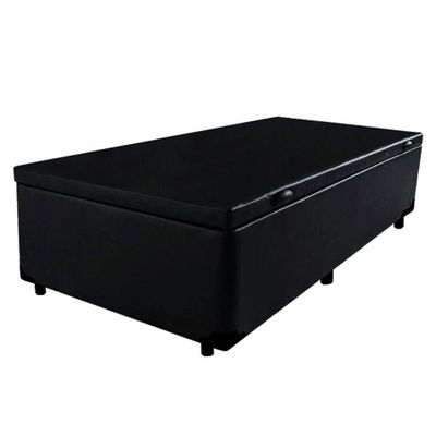 Cama Box Baú Solteiro Sintético Mega Cama Preto 88x188x45cm