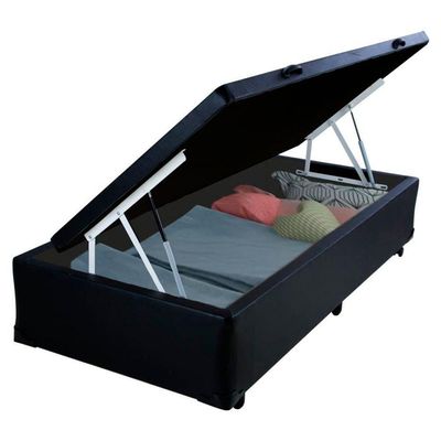 Cama Box Baú Solteiro Sintético Mega Cama Preto 88x188x45cm