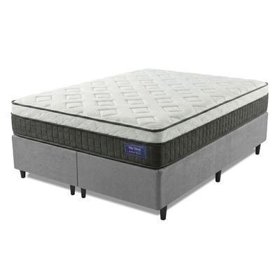 Cama Box Colchão King Molas Ensacadas Euro In Atlantic 193x203x66cm Cinza