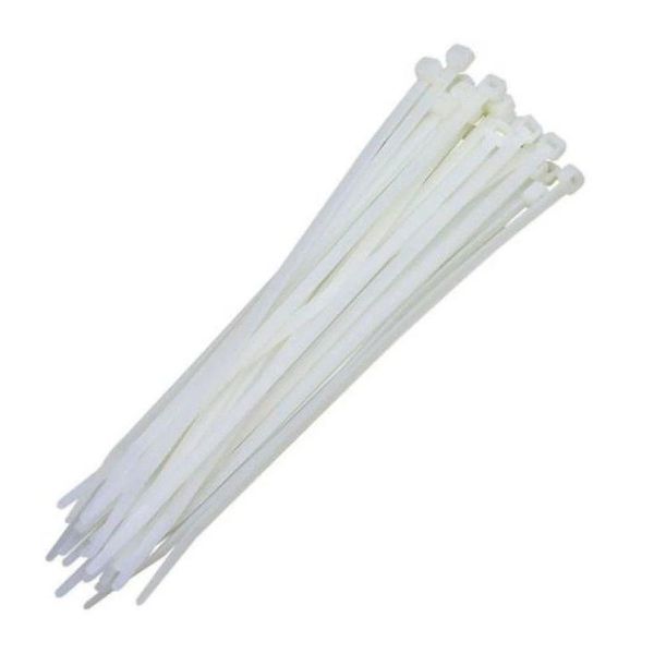Abraçadeira de Nylon Abracadeira Nylon 2,5X10CM 100 Unid Bc Durável e Resistente Branco NWT