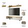Rack Tv 55 Pol. Suspenso 136cm 1 Porta Lila Off/nature Z49 - Mpozenato