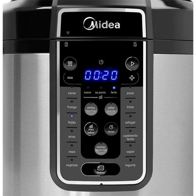 Panela de Pressão Elétrica 6 L MasterSteam Inox Midea PPG70S2 - 220v