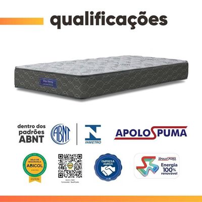 Cama Box Baú Colchão Solteiro Ortopédico Espuma D33 Hiper 88x188x60cm Cinza