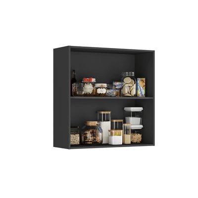 Armário Aéreo De Cozinha Itatiaia Lumina 2 Portas 80cm Em Madeira Grafite-fendi