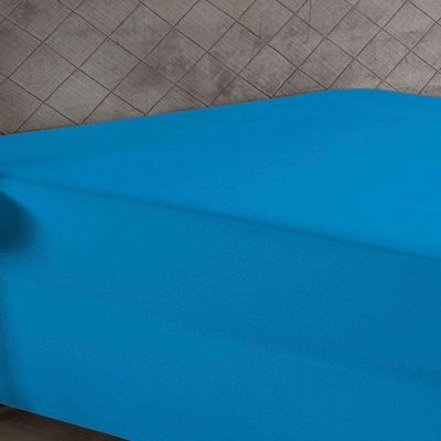 Lençol Com Elástico King Nobre 1 Peça Luva De Box 55cm De Altura Malha 100% Algodão - Turquesa