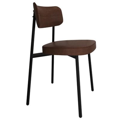 Cadeira De Jantar Estofada Kit 2 Ella M25 Sintético Marrom - Mpozenato